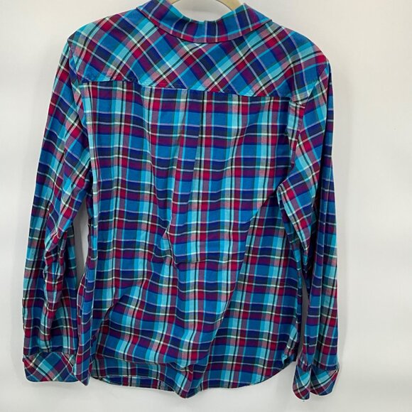 Talbots Women's Medium Plaid Button-Down Shirt - Picture 4 of 6